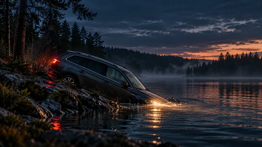 Når bilen havner i vandet, kan sekunderne være afgørende